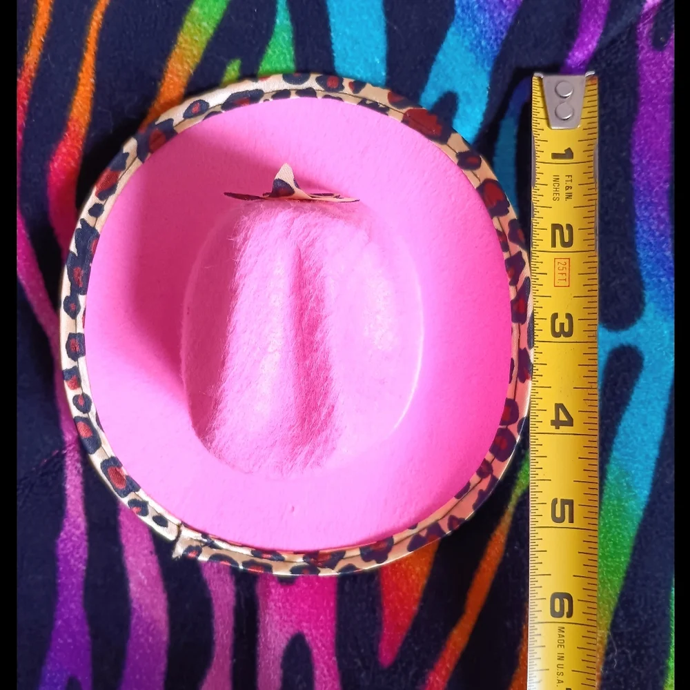 🩷*4/$15 Rubie's Pet Shop Pink Cowboy Hat Western Leopard Halloween Small Medium